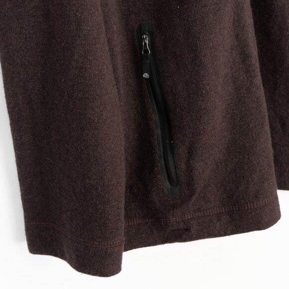 Mountain Hardwear Wool Hoodie Mens Fully Zip Knit Maroon Face Cover Hooded Coat - Picture 13 of 15